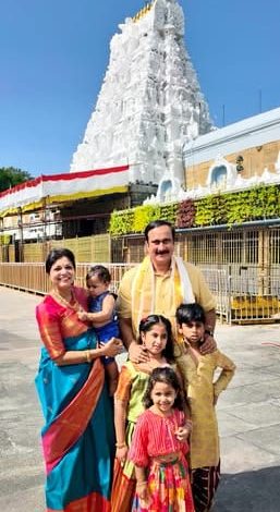 திருமண நாள்: குடும்பத்துடன் திருப்பதி ஏழுமலையான் கோயிலில் அன்புமணி - சௌமியா அன்புமணி சாமி தரிசனம்!