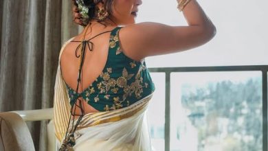 பாரம்பரிய கேரள கசாவு புடவையில் நடிகை சாக்ஷி அகர்வால்: இணையத்தை ஈர்க்கும் ஓணம் சிறப்பு போட்டோஷூட்!