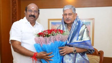 புதுச்சேரி வருகை தந்த மத்திய அமைச்சர் ராஜீவ் ரஞ்சன் சிங்கை நேரில் சந்தித்து வரவேற்ற சட்டமன்ற உறுப்பினர் வி.பி.ராமலிங்கம்!