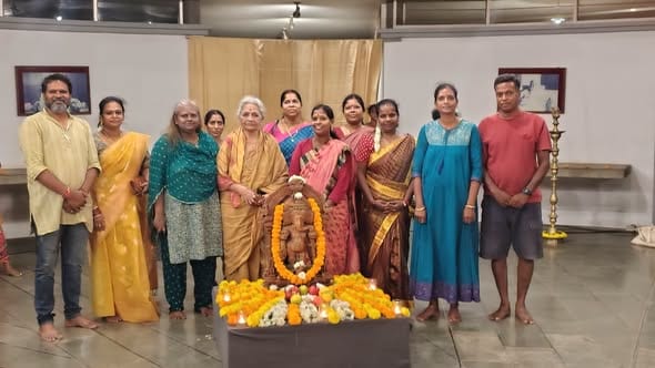 ஆரோவில் பாரத் நிவாஸில் விநாயகர் சதுர்த்தி விழா: ஹரிகதா கலைஞர் டாக்டர் ராஜலட்சுமி சீனிவாசன் வழிகாட்டலில் பக்திப் பெருவிழா!