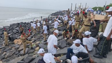 புதுச்சேரி ராக் கடற்கரையில் பிரம்மாண்ட தூய்மைப் பணி: ஆளுநர் கைலாஷ்நாதன், அமைச்சர் நமச்சிவாயம் பங்கேற்பு!