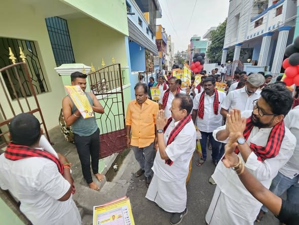 புதுச்சேரி தட்டாஞ்சாவடி தொகுதி இடைத்தேர்தல்: திமுக வேட்பாளர் சேதுசெல்வத்திற்கு ஆதரவாக க.பொன்முடி தீவிர வாக்கு சேகரிப்பு!