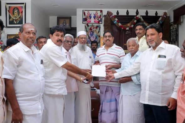 Newly elected Administrators of Jamia Masjid Mosque, Puducherry, Mannadipattu Constituency