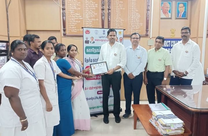 காரைக்கால்: நிரவி ஆரம்ப சுகாதார நிலையத்திற்கு 'காசநோய் இல்லாத பஞ்சாயத்து' விருது வழங்கி கௌரவிப்பு!