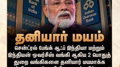 வங்கிகள் தனியார் மயம் குறித்த நிதி ஆயோக் பரிந்துரை செய்தி அட்டை
