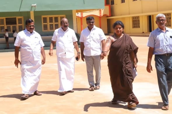 பிரதமர் மோடியின் பிறந்தநாள் விழா: லாஸ்பேட்டையில் பிரம்மாண்ட 'மனித ரங்கோலி' - பாஜக தலைவர்கள் நேரில் ஆய்வு!