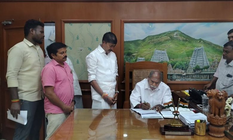 மாண்புமிகு புதுச்சேரி முதலமைச்சர் திரு. என். ரங்கசாமி அவர்களைச் சந்தித்து, நிரவி–திருப்பட்